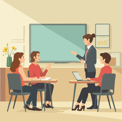 Students classroom vector design, Teachers classroom vector design
