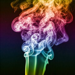Obraz premium colorful smoke on black background