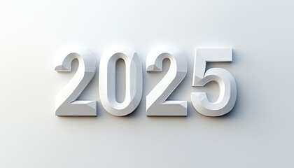 White 2025 New Year Design  Minimalist Style