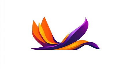 Obraz premium Abstract Bird Logo Design Orange Purple Gradient Waves