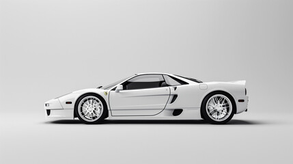 Obraz premium White Exotic Sports Car with Sleek Design on Minimalistic Background