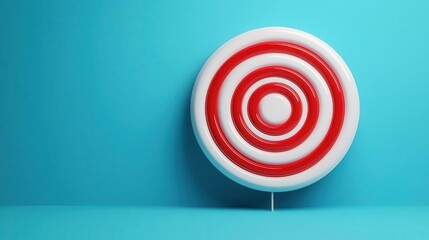 red and white target, 3D, 4k, hyper realistic, high sharpness
