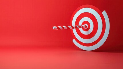 red and white target, 3D, 4k, hyper realistic, high sharpness