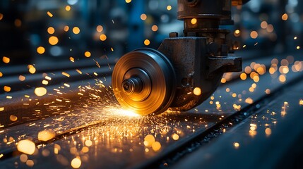 Industrial Metal Grinding: Sparks and Precision