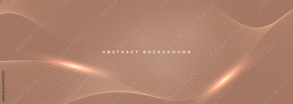 Aufkleber soft brown wide abstract vector background with glowing wavy lines. vector illustration