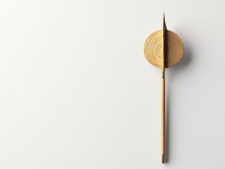 Target icon with arrow in gold color on white background in 3d