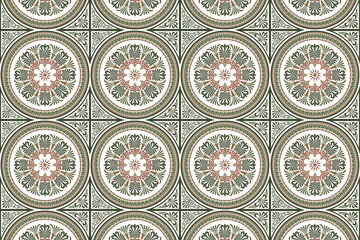 Intricate floral tile pattern from a vintage Moroccan design