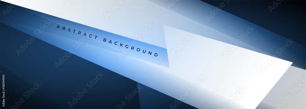 Aufkleber blue and white modern abstract wide banner with geometric shapes. white and dark bluefuturistic tech