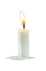  Single candle burning isolated 