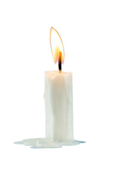  Single candle burning isolated 