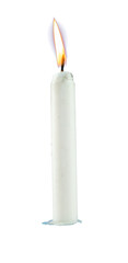 Bright candle flames isolated