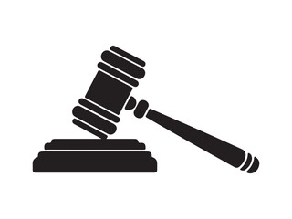 Judge gavel icon. Black Judge gavel icon on white background. Vector illustration