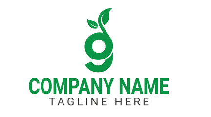 Latter g organic leaf logo design template