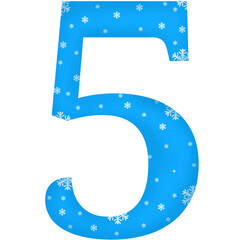 alphabet cute numbers winter blue