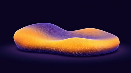 Obraz premium Abstract Orange Purple Form Glowing Dots Dark Background