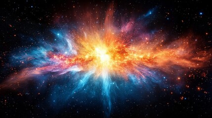 Fototapeta premium Vibrant explosion of cosmic energy captured in a stunning celestial display