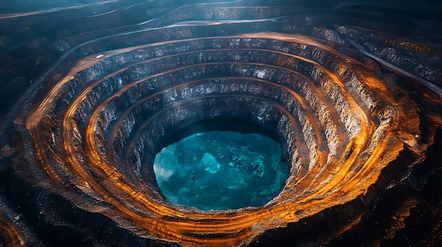 Aerial View of Mirny Diamond Mine, Russia: A Stunning Geological Wonder