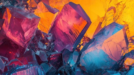 Close-up macro photography of crystalline nickel sulfate, showcasing geometric patterns energy-filled illustrations, vivd and vibrant color