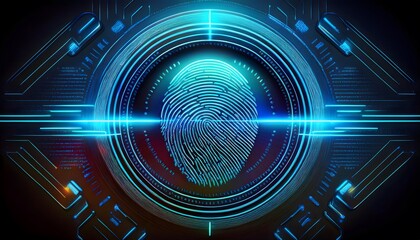 Futuristic Fingerprint Biometric Security System Scan