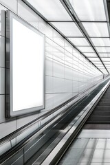 Obraz premium Interior of a subway train station with empty car waiting for passengers. Concrete platform and modern design elements.
