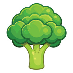 Fresh Green Broccoli Vector Clipart Illustration Artwork