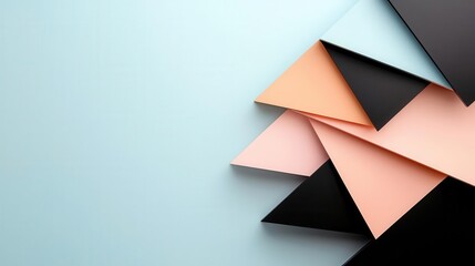 Overlapping triangles in muted tones, forming an abstract and balanced visual harmony