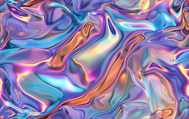 Colorful Abstract Fluid Art with Gold Accents
