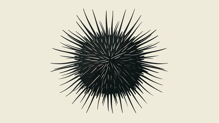 Spiny Sea Urchin Marine Animal Flat Vector Icon for Wildlife Illustrations