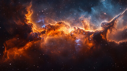 Fototapeta premium Stunning view of cosmic clouds and stellar formations in deep space captured by an observatory