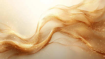 Obraz premium Luxury Abstract Gold Background. Golden Waves on White Background, illustration