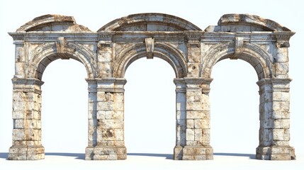 Ancient Stone Archway Ruins Triple Arches Weathered Structure