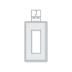 Detailed Vector Illustration of a USB Flash Drive with Shaded Center Panel - Perfect for Technology, Data Storage Concepts, and Educational Materials isolated on white background