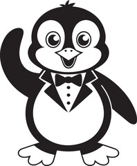 cute penguin vector art and illustration