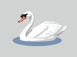 swans on the lake illustration