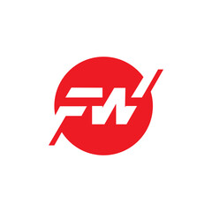 Modern letter WF FW logo design vector template. Initials monogram icon.
