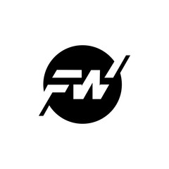 Modern letter WF FW logo design vector template. Initials monogram icon.
