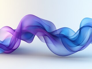 Naklejka premium Abstract flowing waves in purple and blue hues, creating a dynamic visual effect.