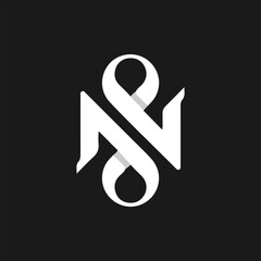 Letter N S icon logo design template. creative initial S N symbol inspiration
