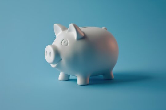 Plastic piggy bank with slit on back for coin insertion.