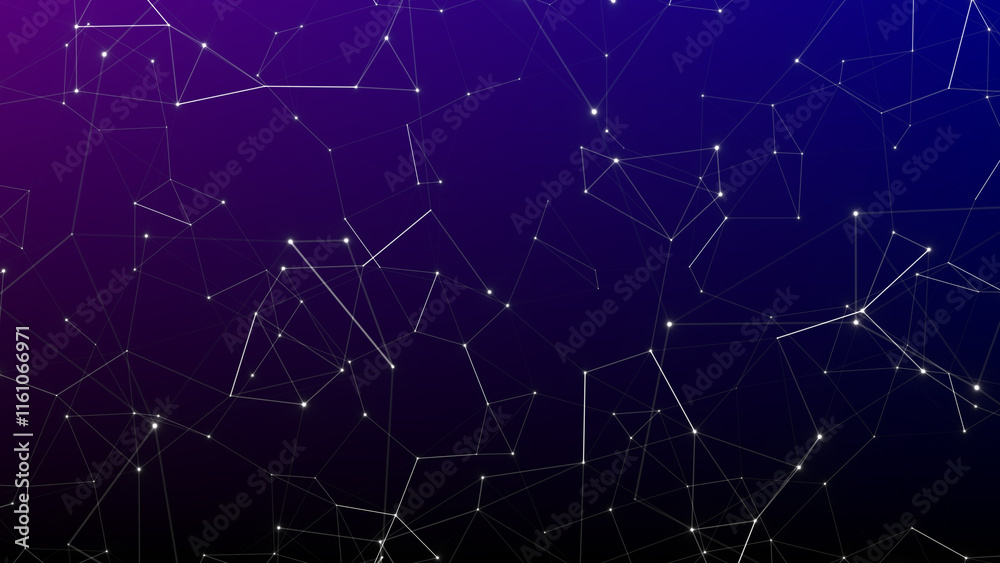 Poster Dark abstract network connection plexus background illustration, web wallpaper design