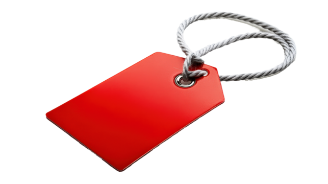 red price tag isolated, transparent, png, background, blank