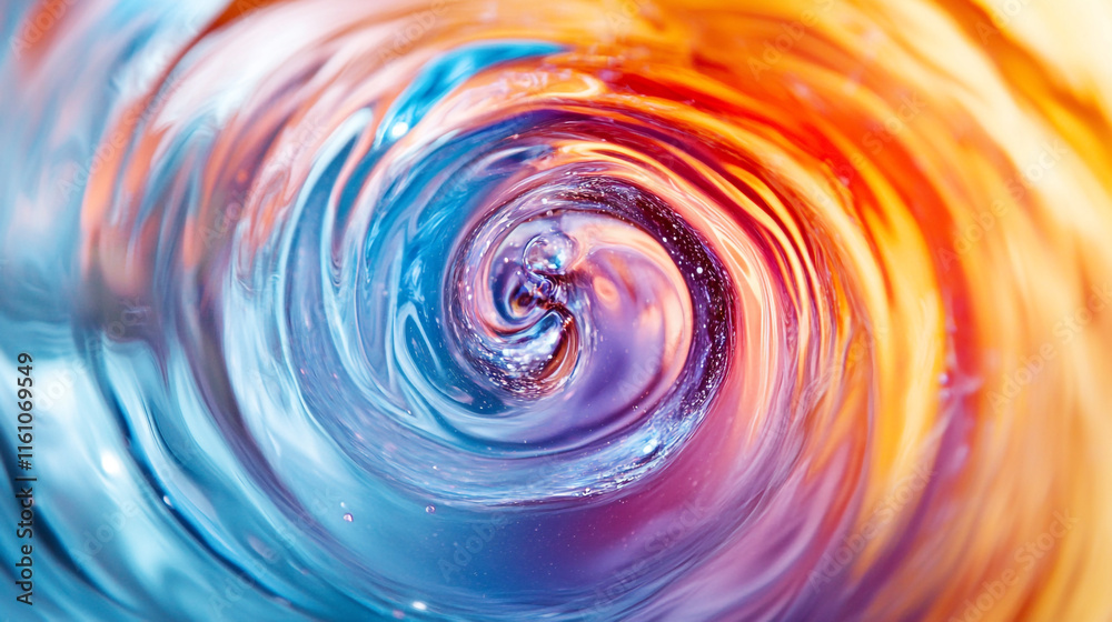 Poster swirling abstract patterns of vibrant colors creating a mesmerizing visual effect