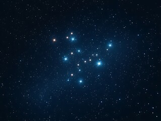 Night Sky Showing The Pleiades Star Cluster