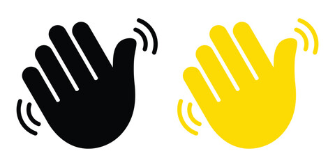 Fototapeta premium Waving Hand Symbol Icon in Flat Style for Communication and UI UX. Vector Illustration. EPS 10
