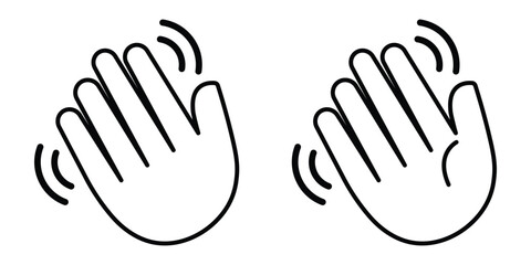 Flat Waving Hand Gesture Icon Symbol
