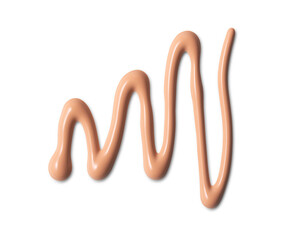 Makeup foundation cream swatch isolated on white background