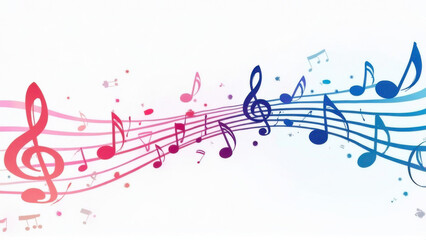 A dynamic, abstract design of musical notes and staves, showcasing a vibrant, modern, and artistic style, focusing on the fluidity and expressiveness of music.