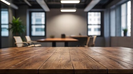 Fototapeta premium table top on office room blur background