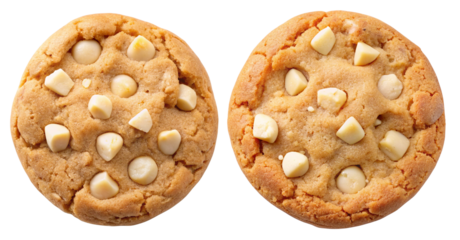 blondie, with chunks of white chocolate isolated on transparent background.
