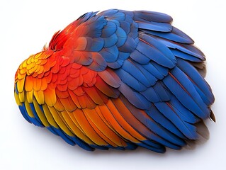 Obraz premium A vibrant array of colorful feathers showcasing a bird's plumage.
